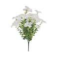 thumbnail image 2 of Cififendec Simulation Flowers Plastic Flowers Fake Silk Colorful Flower Bouquet Outdoor Autumn Decoration Realistic UV Outside Faux Plants for Garden Porch Home(White), 2 of 5