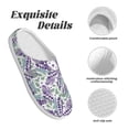 thumbnail image 5 of Disketp Lavender Flowers Women's Men's Slippers Plush Slip-On House Slipper for Winter Indoor Soft Cushion Non-slip Fluffy Slides Slippers-35/36, 5 of 7