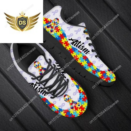 

Scarpe basse da donna Design per la consapevolezza dell autismo per ragazze scarpe da passeggio personalizzate Sneakers sportive