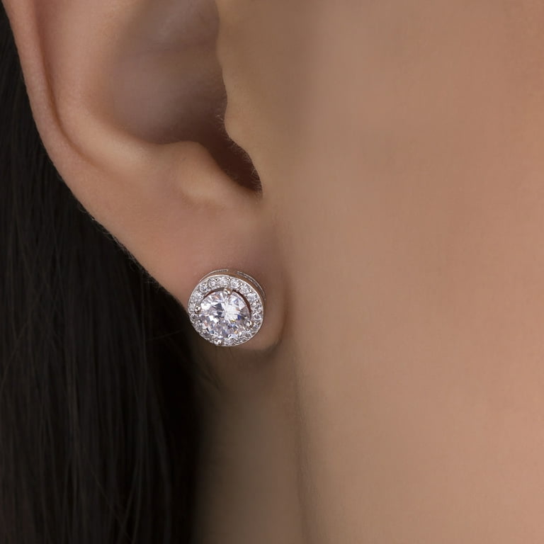 Lesa michele halo stud earrings best sale