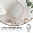 thumbnail image 3 of PBPBOX Retro Style Relief Girl Makeup Mirror with 360° Rotation for Beige Desktop Mirror, 3 of 6