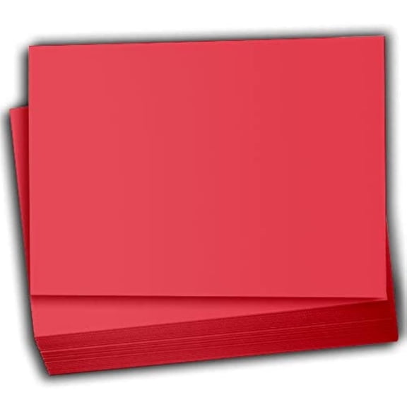 Hamilco Colored Scrapbook Cardstock Paper 4x6 Card Stock Paper 65 lb Cover 100 Pack Punch Red