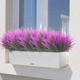 thumbnail image 3 of Artificial Lavender Flowers 12 Bundles Outdoor UV Resistant Fake Flowers No Fade Faux Plastic Plants Garden Porch Window Box Decorating (Purple), 3 of 5