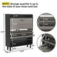 thumbnail image 7 of Tribesigns Shoe Cabinet, 2-Tier Shoe Storage Cabinet with Flip Doors, Vintage Entryway Shoe Organizer Rack with Open Shelves for Narrow Closet, Entryway, Living Room, Black, 7 of 7