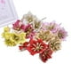 thumbnail image 3 of Flores artificiales de seda con purpurina dorada, corona de boda, suministros de decoración del hogar, caja de regalo DIY, decoración de Navidad, flor falsa, 9 piezas, 3 of 4