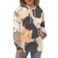 thumbnail image 4 of Cute Kitty Pattern Men's Women Vintage 3D Hooded Sweatshirt - All-Season Loose Fit Streetwear, 4 of 6