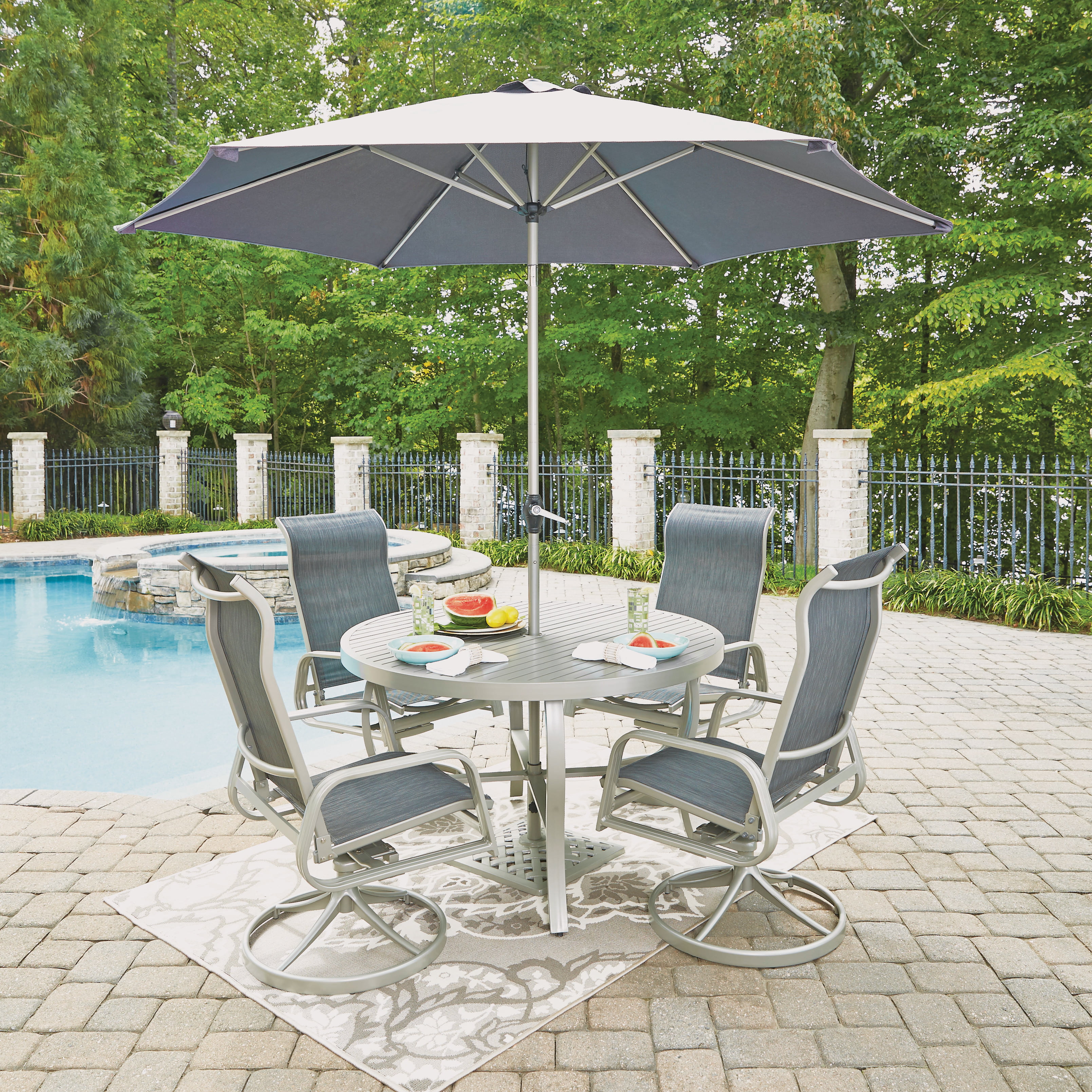 Outdoor Table And Chairs With Umbrella