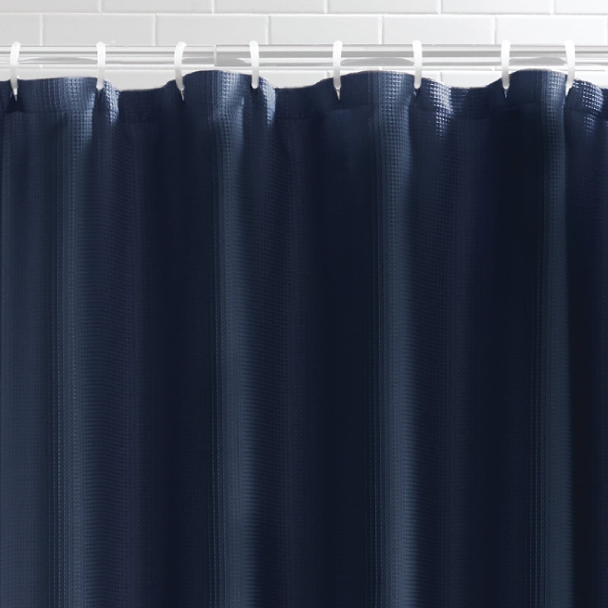 Buy Navy Blue Fabric Shower Curtain, 70 x 72, Mainstays Classic Waffle