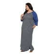 thumbnail image 5 of Oussum Women Nightdress Loungewear Long Sleeve Sleepwear Dress with Pockets, 5 of 8