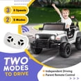 thumbnail image 4 of Track Seven 12V Kids Ride on Truck, Electric Car with Remote Control, Off-Road Truck for Boys Girls age 3+, Music, Bluetooth, Spring Suspension with DIY Stickers, White, 4 of 7