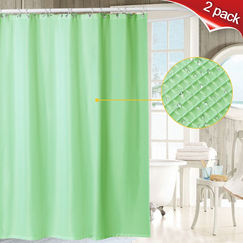 72"x72" Polyester Waffle Weave Plaid Bathroom Shower Curtain Waterproof