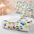 thumbnail image 4 of Manfei Botanical Flower Quilt King 3 Pieces,Spring Garden King Coverlet Set,1 Bedspread and 2 Pillowcases, 4 of 7