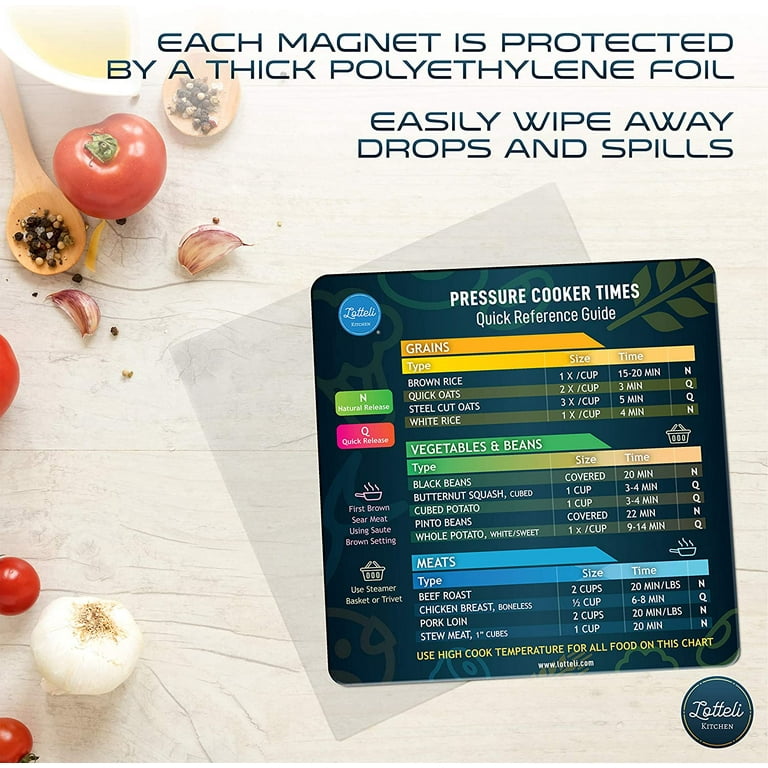Instant Pot Cheat Sheet Magnet Set - Pressure Cooker Accessories