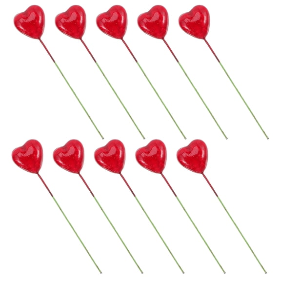 LOLIPPYY 20 Pcs Heart Cupcake Toppers Red Foam Heart Shaped Picks for Creative Cake Designs