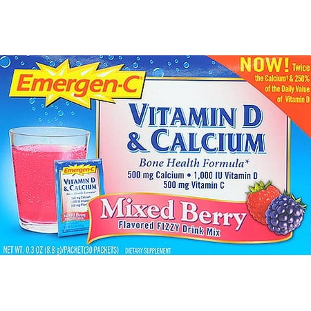 Emergen-C Bone Health Drink Mix Packets Mixed Berry 30 Each