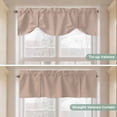 thumbnail image 4 of Warm Beige Tie Up Valance Curtains for Windows, Kitchen Curtains Window Shades, Solid Color Farmhouse Beige Light Filtering Roman Curtain Valances for Bedroom/Bathroom/Cafe 42"x18", 4 of 9