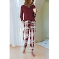 thumbnail image 6 of Avidlove Women Pajama Sets with Pocket Comfy Long Sleeve Pajama with Plaid Jogger Pants Lounge Sets Crew Neck Soft Christmas Sleepwear, 6 of 9