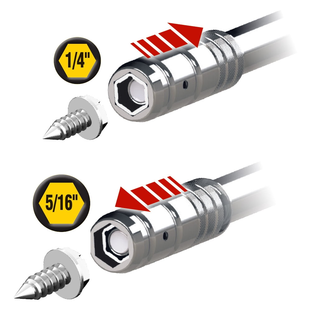 Klein Tools 65129 2-in-1 Hex Head Slide Driver Nut Driver, 6-Inch