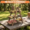 thumbnail image 3 of 3-Tier Collapsible Wooden Serving Tray Rack – Rustic Multi-Layer Display Stand with Handle, Detachable Deli Platter Board – Space-Saving Pyramid-Style Kitchen Organizer for Countertop, Dessert, 3 of 7