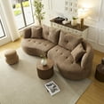 thumbnail image 5 of Modular Sectional Sofa Couches, 4 Seat Modular Sofa Cloud Couch, Deep Seat Sofa Couch Upholstered Lounge Chaise for Living Room Bedroom Apartment, Camel, 5 of 7