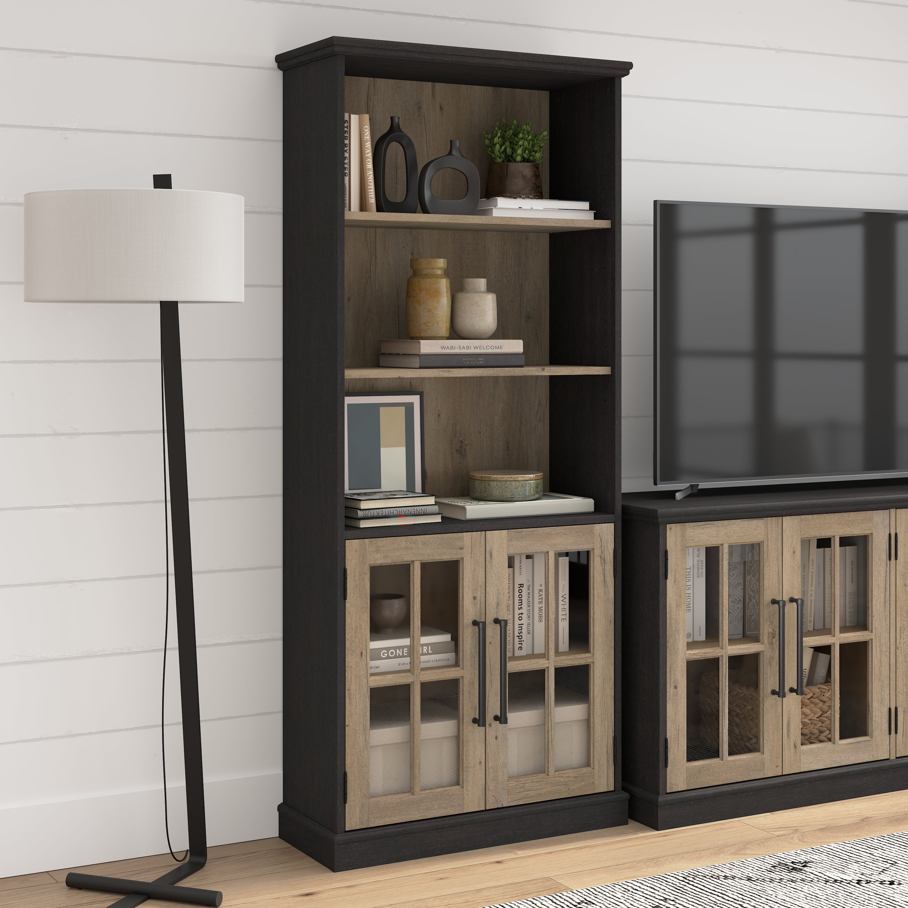 Westbrook 5 Shelf Bookcase with Glass Doors by Bush Furniture