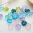 thumbnail image 3 of U8MO 5pcs 14mm Flat Rondelle Carved Handmade Lampwork Crystal Glass Beads DIY Making-Gradient Lake Blue, 3 of 4