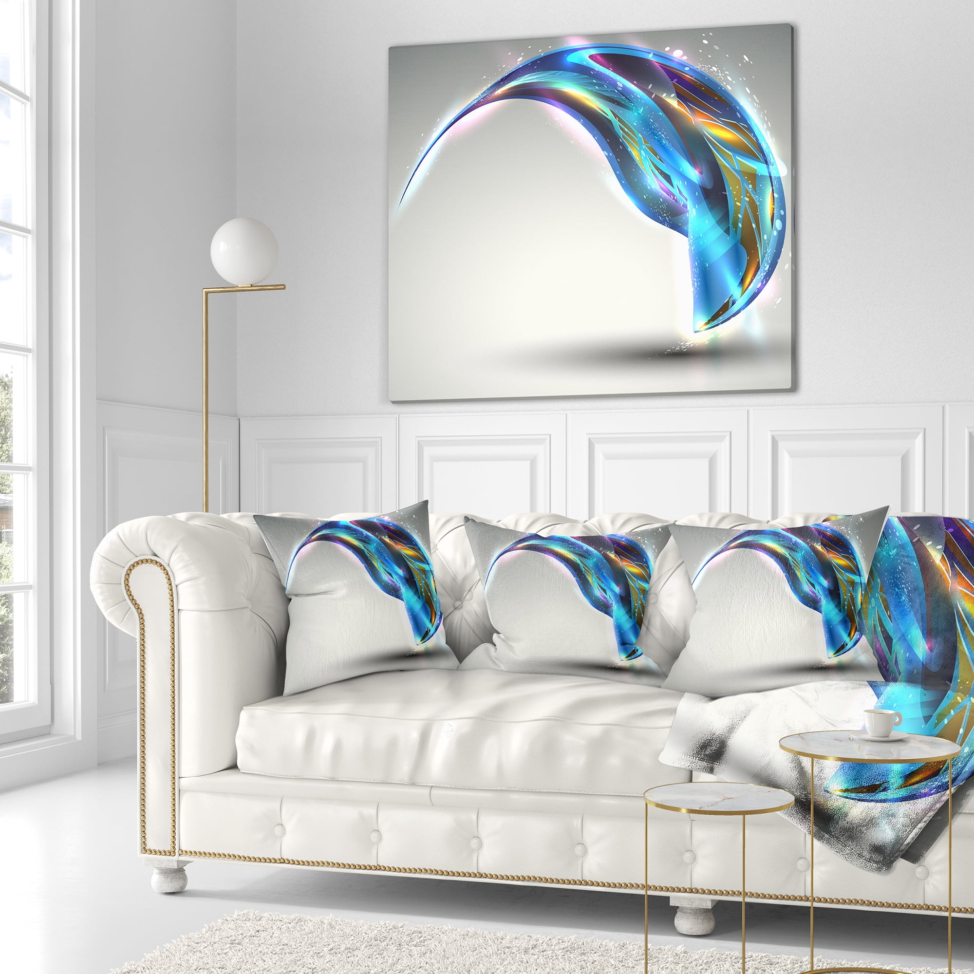 Designart Fantastic Abstract Illustration - Contemporary Throw Pillow - 18x18