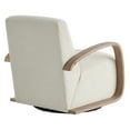 thumbnail image 6 of Spruce & Spring Modern Swivel Accent Chair with U-Shaped Wood Arms Single, Linen&Grey Wood, 6 of 9