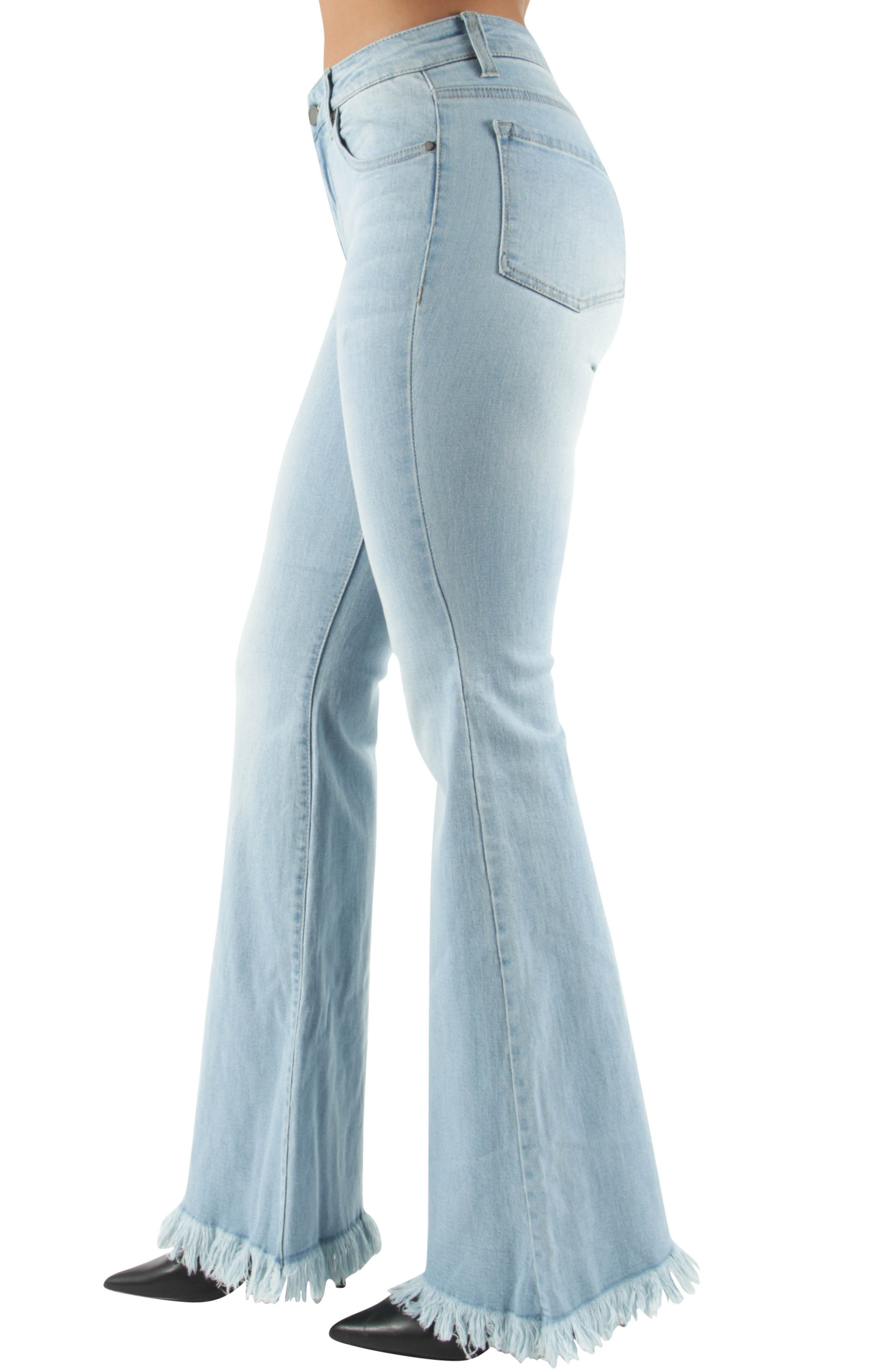 High Waist Flared Bootleg Jeans 