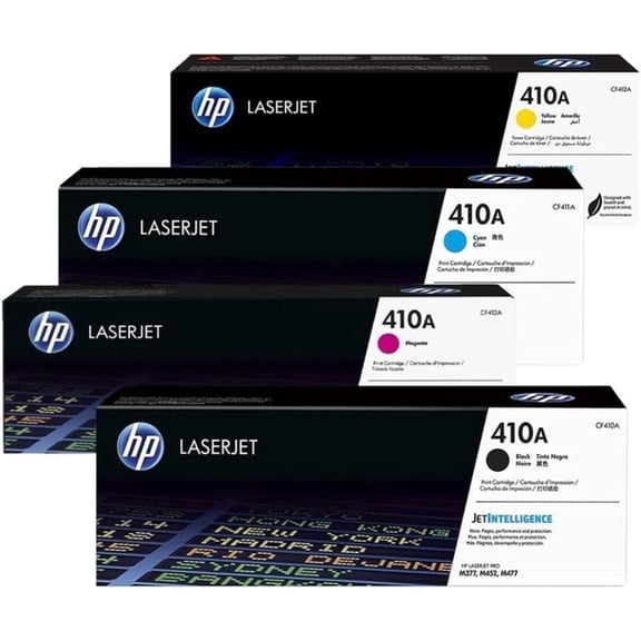 H P 410A Toner Cartridge Set (CF410A-CF413A, 4-Pack) Original Yield for Color LaserJet M477/M452 Printers