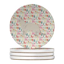 American Shorthair #2 Cat Christmas Large Sandstone Coasters Pack of 4 4 in x 4 in