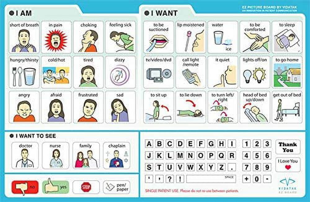Vidatak EZ Medical Symbols Board Helps Nonverbal Patients Communicate