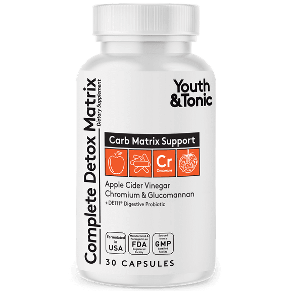 Youth & Tonic Detox Weight Loss Supplement with Apple Cider Vinegar, Probiotic and Glucomannan