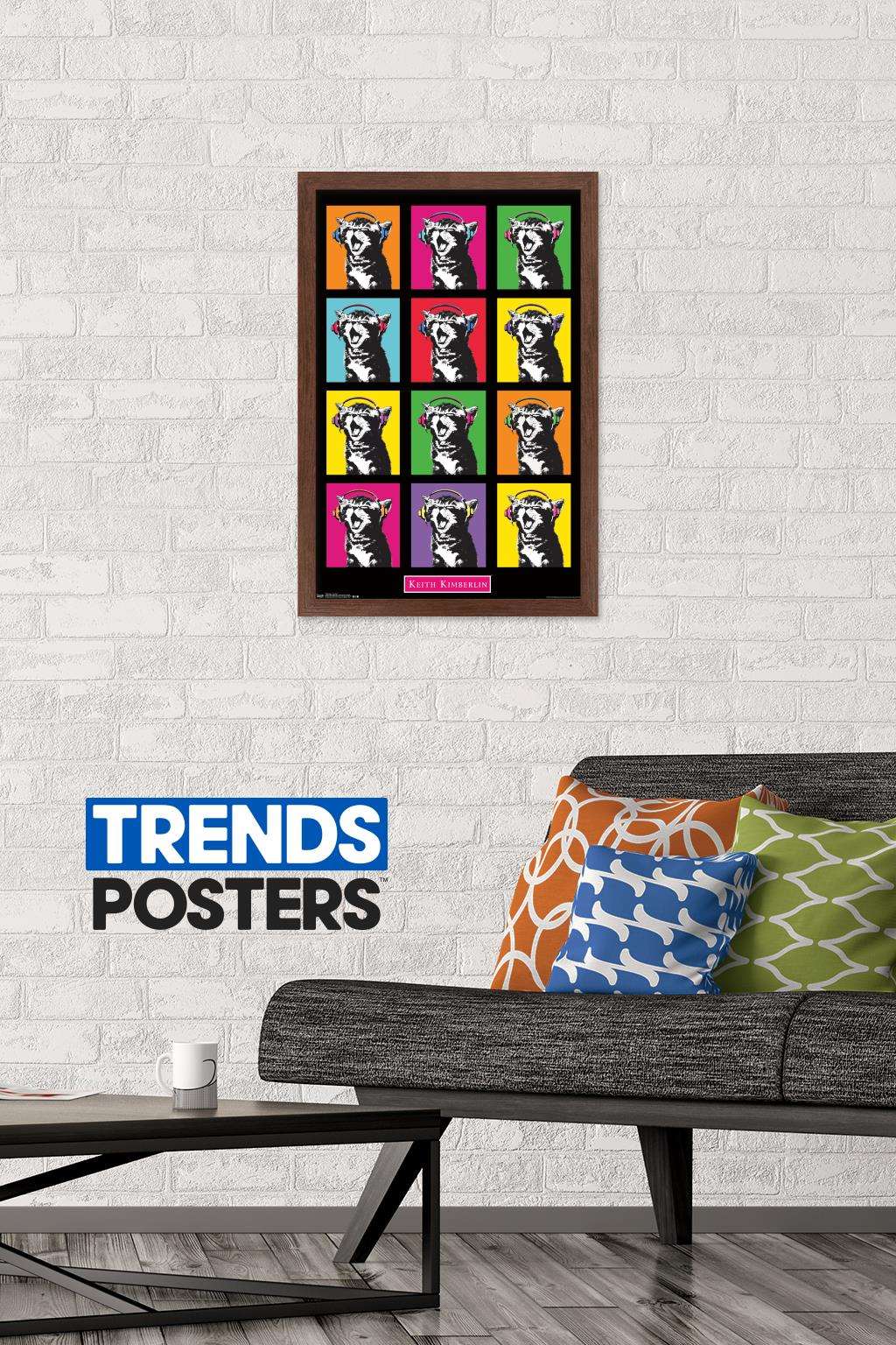 Keith Kimberlin - Kitten - Pop Grid Wall Poster, 14.725" x 22.375", Framed