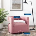 thumbnail image 5 of Armchair Accent Chair, Velvet, Pink, Modern Contemporary Urban Design, Living Lounge Room Hotel Lobby Hospitality, 5 of 9