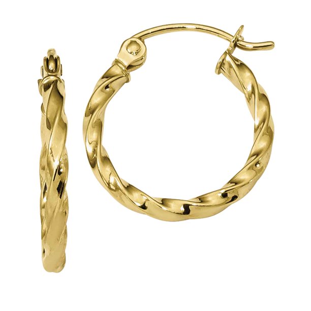 Primal Gold Primal Gold 10 Karat Yellow Gold Twist Polished Hoop