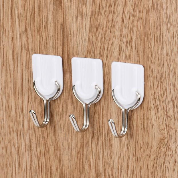 6Pcs Strong Adhesive Hook Wall Door Sticky Hanger Holder Kitchen Bathroom  White Linum Home Textiles Curtain Fitted Sheet Plush Towels Carpet Mat