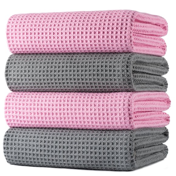 Toalla de baño POLYTE de microfibra de gran tamaño, secado rápido, 76,2 x 152,4 cm, paquete de 4