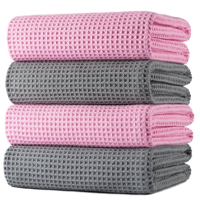 Toalla de baño POLYTE de microfibra de gran tamaño, secado rápido, 76,2 x 152,4 cm, paquete de 4