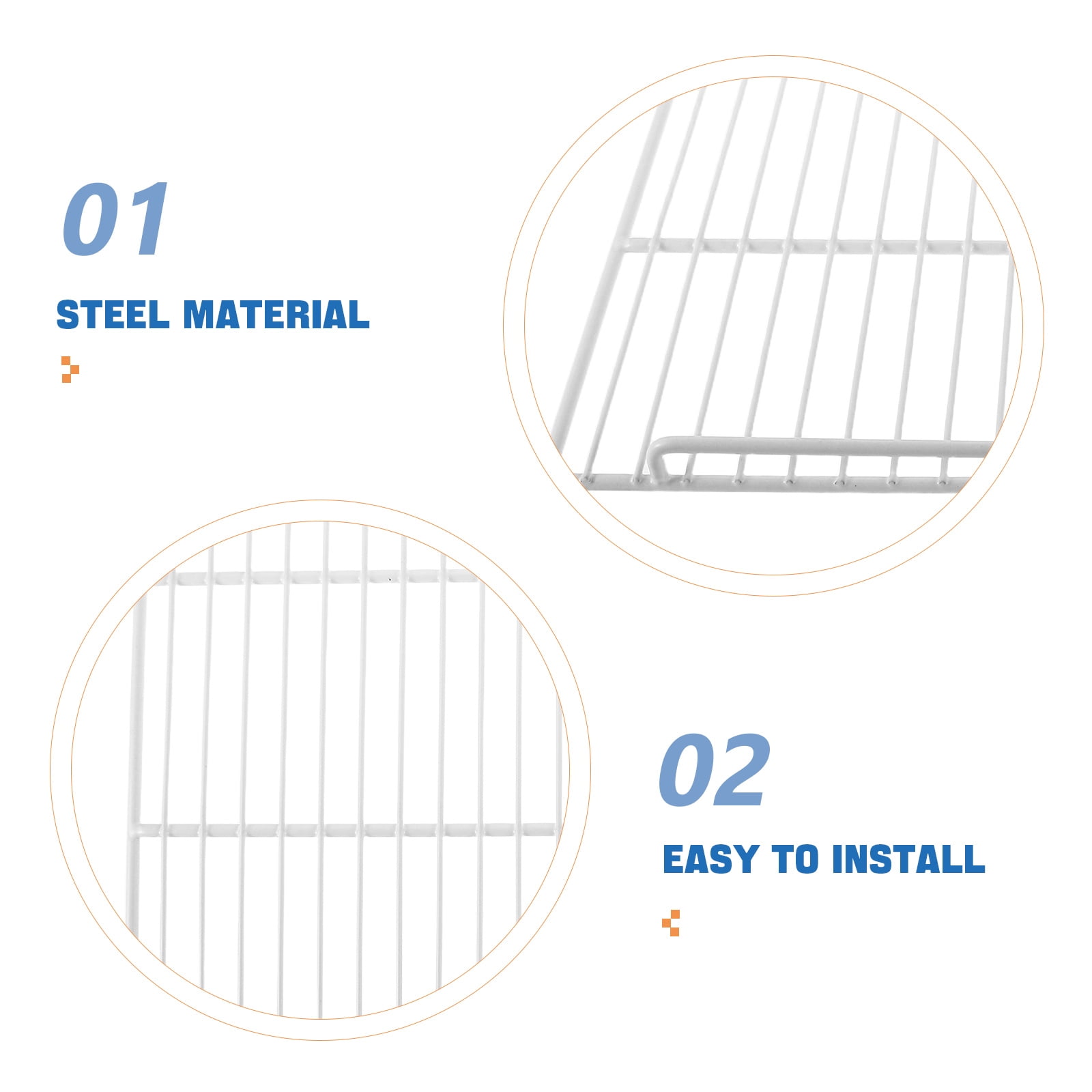 Soimiss White Metal Refrigerator Shelf Organizer Adjustable Mesh Wire Rack for Efficient Storage