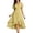 Yellow, variant on Uobin Women's Summer Chiffon Dress V Neck Ruched Short Sleeves Elegant Casual Party Dress for Outdoor Events And Daily Wear