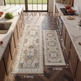 thumbnail image 6 of UERMEI 3'x8' Runner Rug for Hallway, Machine Washable Vintage Runner Rug Distressed, Non Slip Kitchen Floor Mat, Low Pile Rugs for Kitchen Halfway Bedroom Laundry Entryway, Brown Beige, 6 of 8