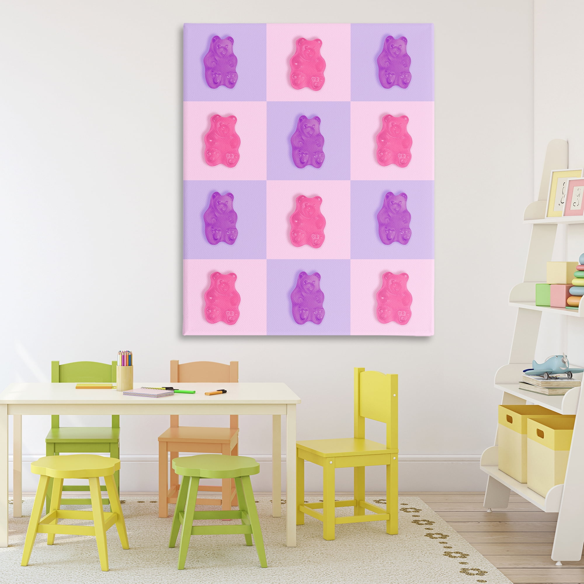 Stupell Industries Pink & Lilac Candy Bears Canvas Wall Art, design by LISH Creative