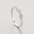 thumbnail image 2 of Womens Sterling Silver Ring Gold Plated 925 Silver Inlaid Gemstone Ring Geometric Diamond Love Bow Knot Design, 2 of 4