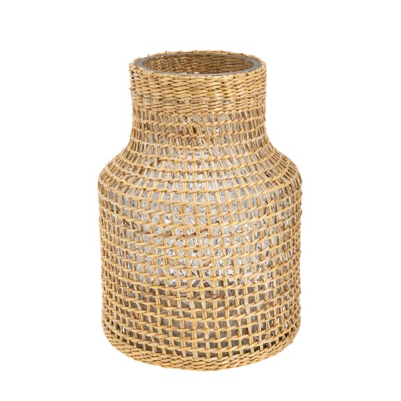 KHBUAB Rustic Decorative Glass Vase, Simple Style, 1 Pack - Elegant Home for Living Room or Office