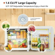 Costway 1.6 Cubic Feet Compact Refrigerator Reversible Door Mini Fridge White