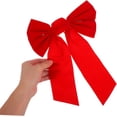 thumbnail image 3 of 10 Piezas Moños Navideños Terciopelo Rojo para Decoraciones de Fiesta Perfectos para un Navidad, 3 of 5