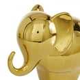 thumbnail image 4 of 6", 7"H Gold Porcelain Elephant Sculpture, by DecMode (2 Count), 4 of 8
