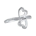 thumbnail image 2 of AFFY Round Shape White Natural Diamond Double Heart Ring In 10K Solid White Gold, 2 of 2