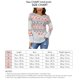 thumbnail image 4 of Camisa con estampado navideño, bloque de color, manga larga, informal, holgada, con cuello redondo, blusa con estampado, Top para mujer, blanco, XXL, 4 of 8